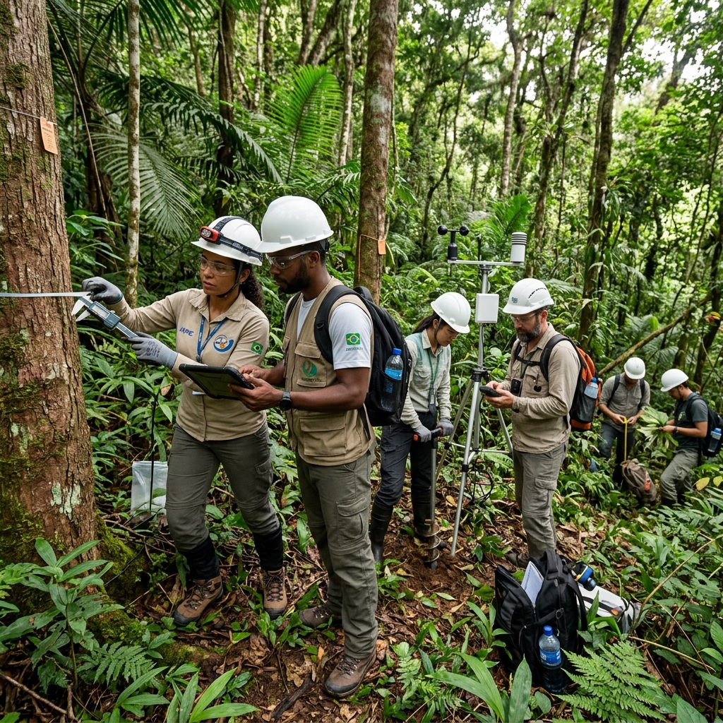 Equipe técnica da Florestas & Ambiente em trabalho de campo